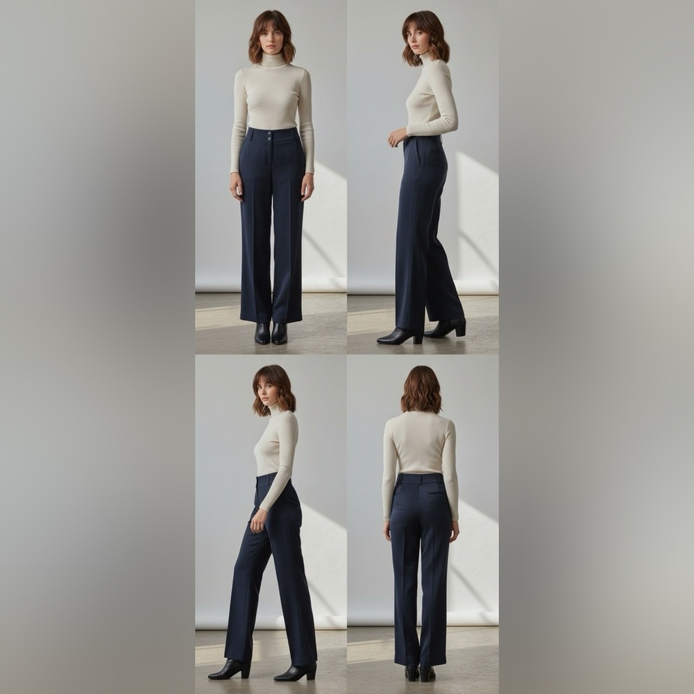 Jones New York Dark Charcoal/Black Straight Leg Trousers